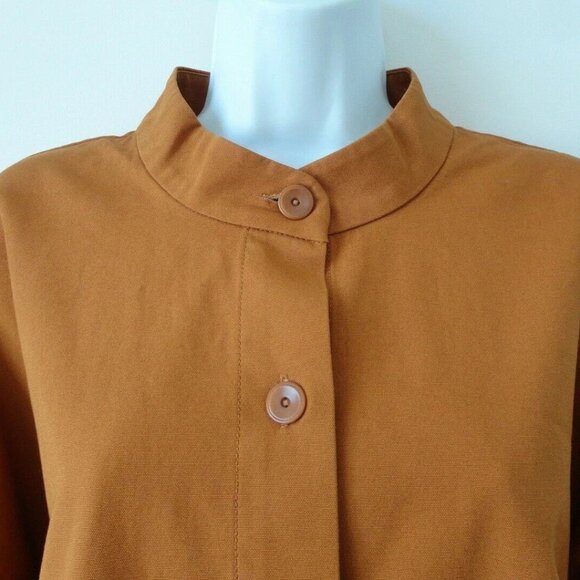 NWT EILEEN FISHER Musk Yellow Organic Cotton Mandarin Collar Jacket Large - Picture 3 of 7